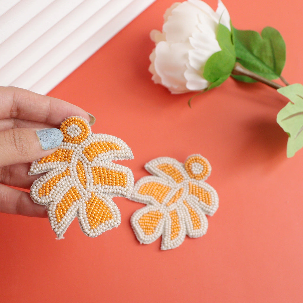Orange Leaf Earring
