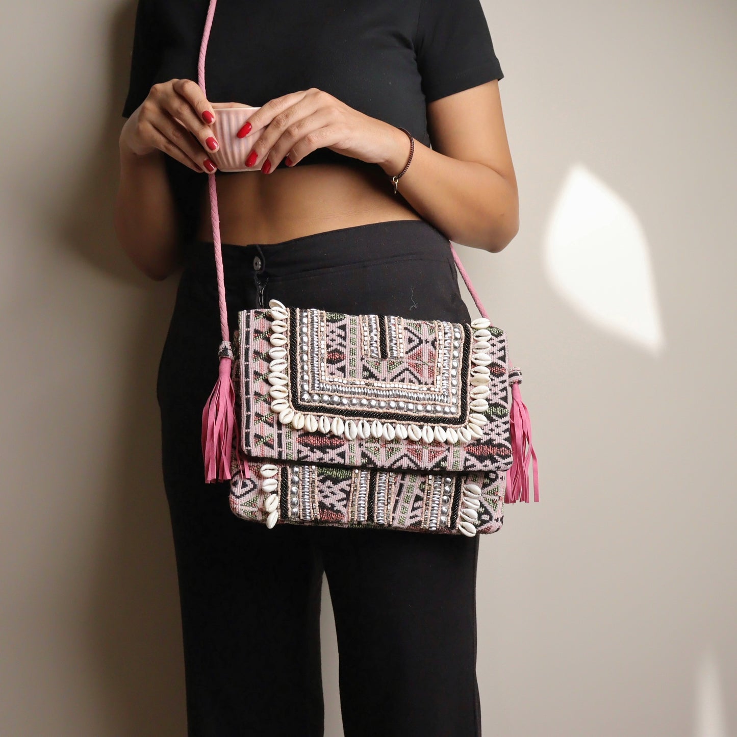 Bogota Shelled Pink & Black