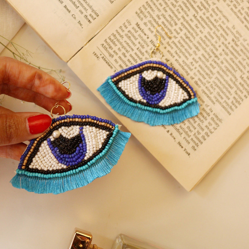 Evil Eye Tasseled Earring