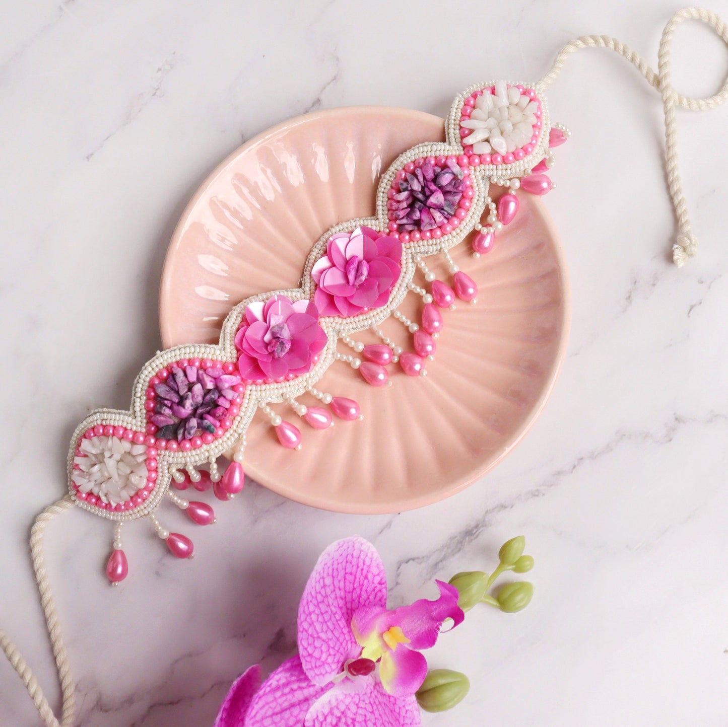 Celine Pink Stoned Choker