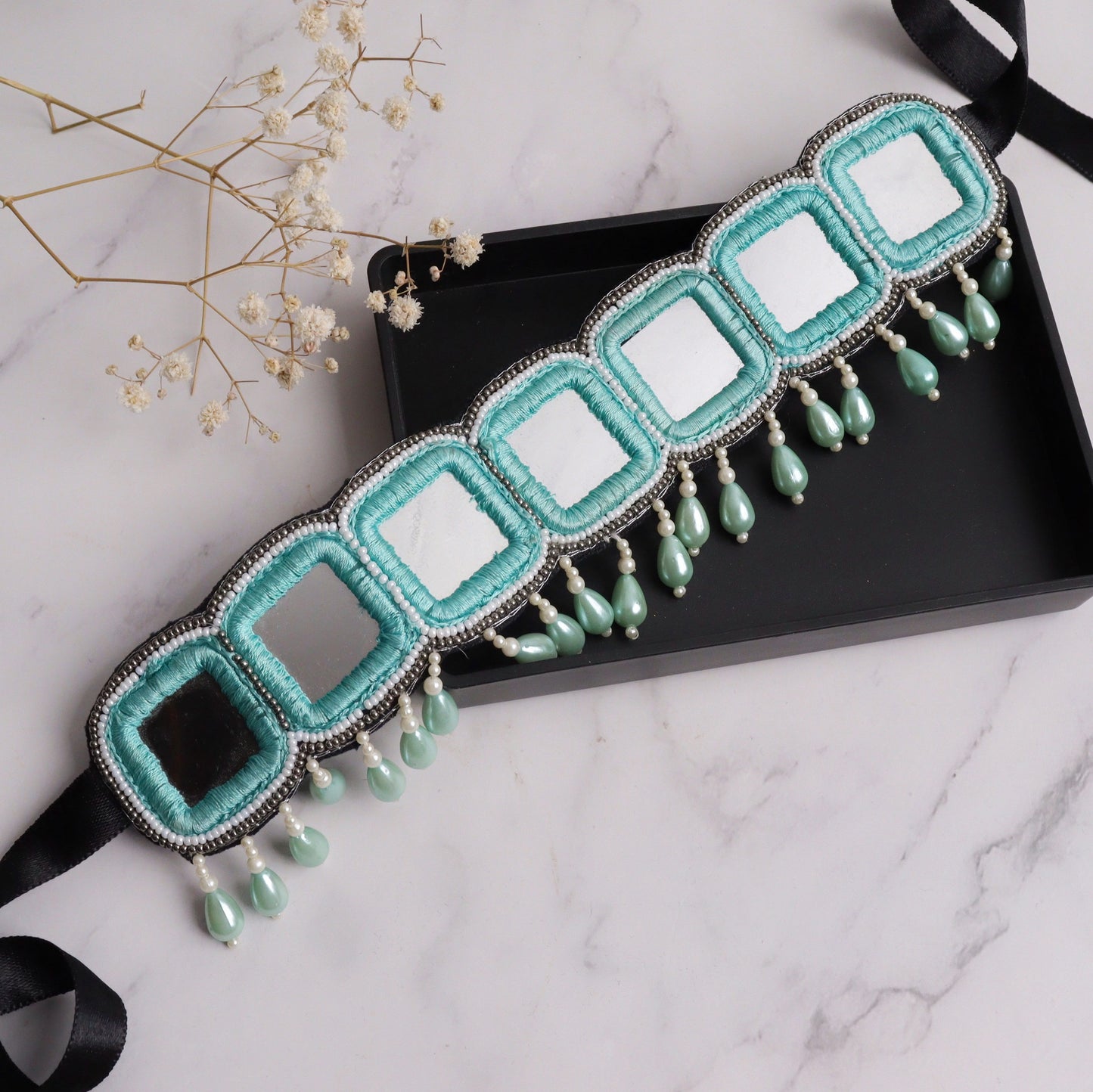 Martine Mirror Turquoise Choker