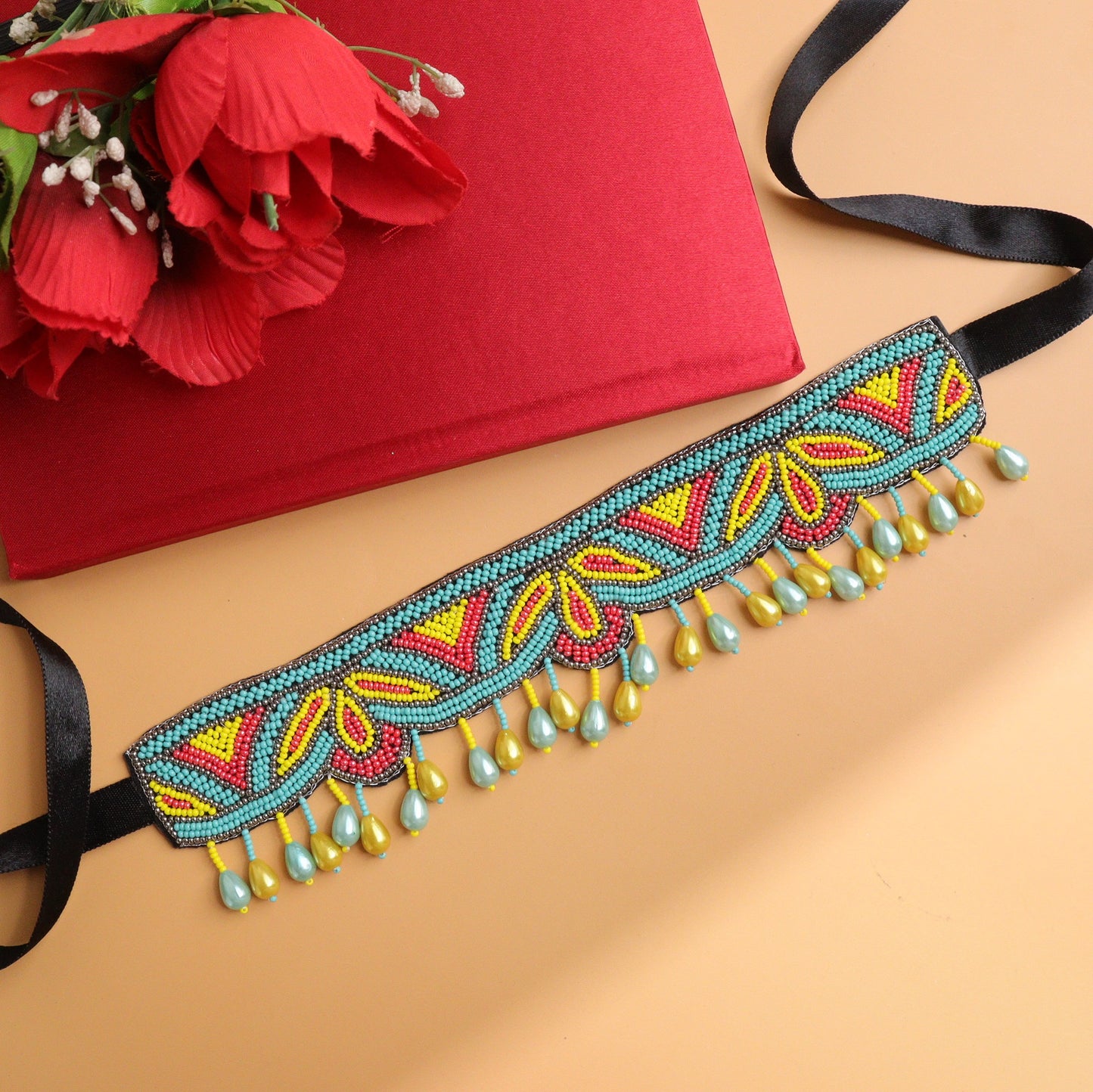 Sophia Yellow Turquoise Choker