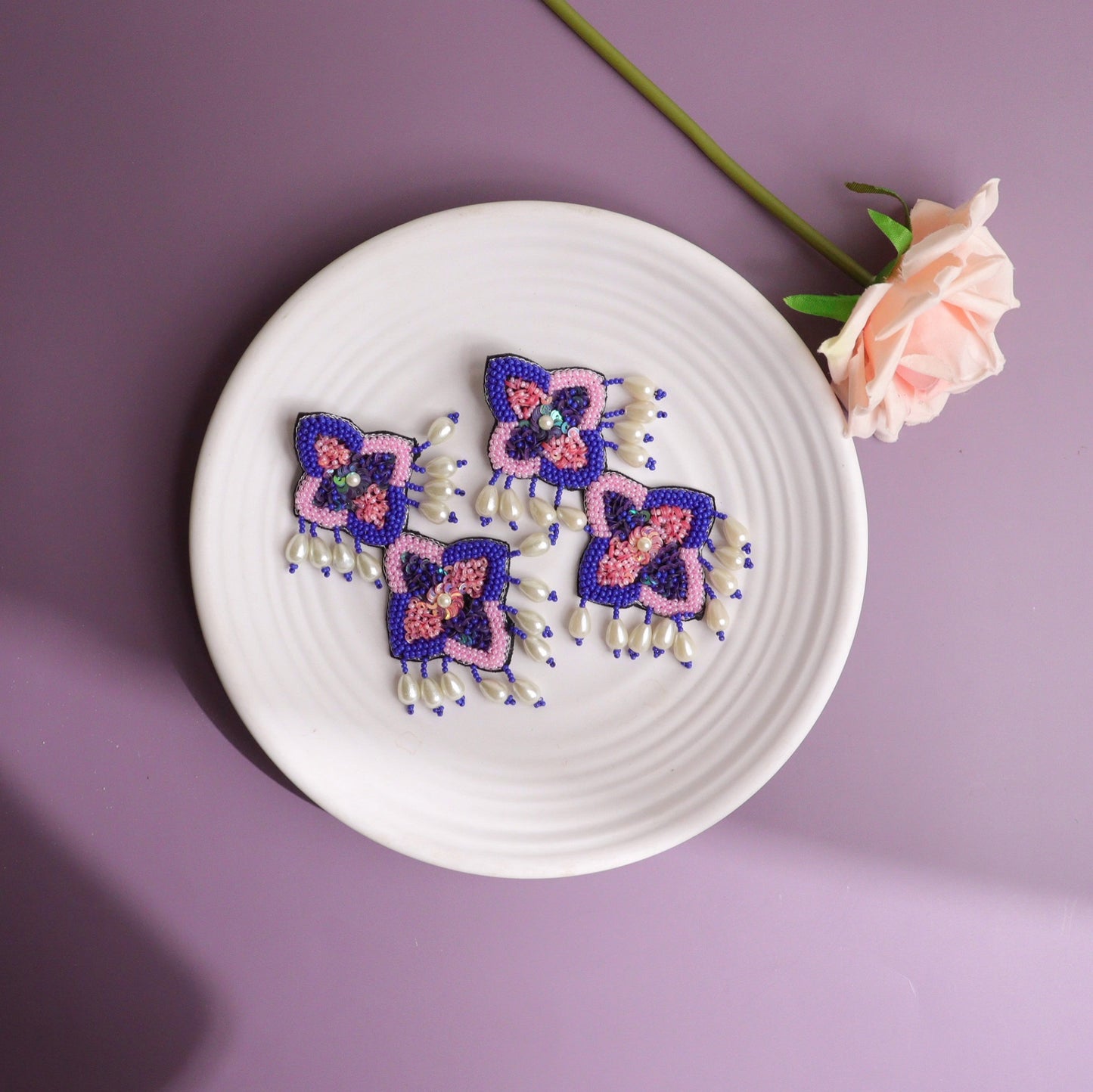 Ginz Double Pink & Blue Earring