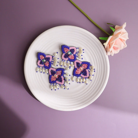 Ginz Double Pink & Blue Earring