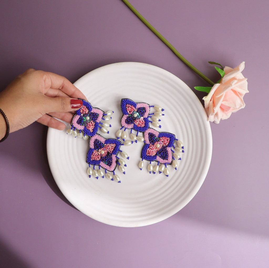 Ginz Double Pink & Blue Earring