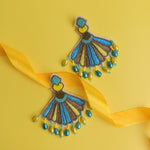 Rabi Turquoise Yellow Threaded Earring