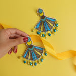 Rabi Turquoise Yellow Threaded Earring