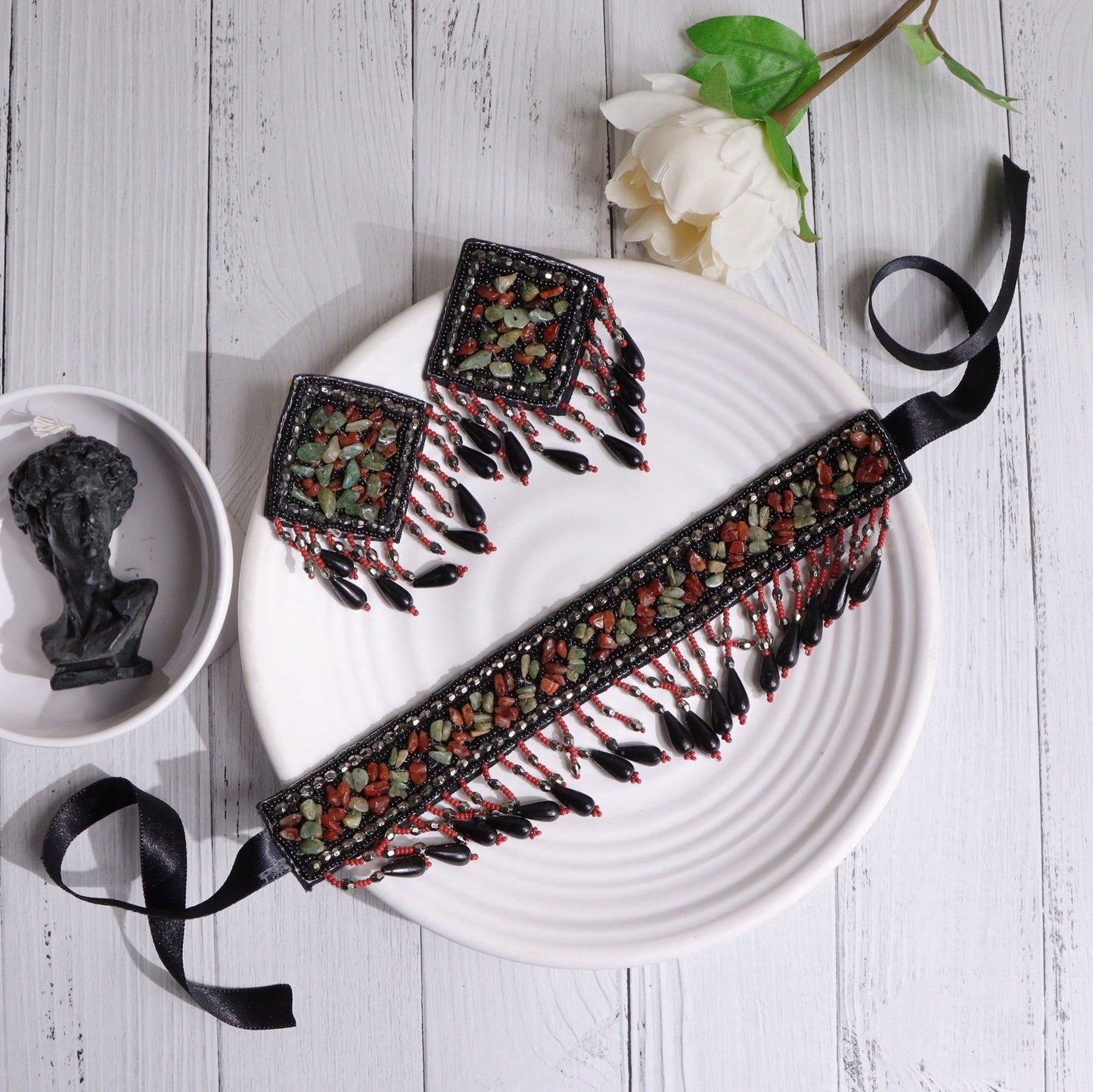 Betta Black Necklace Pearl Set