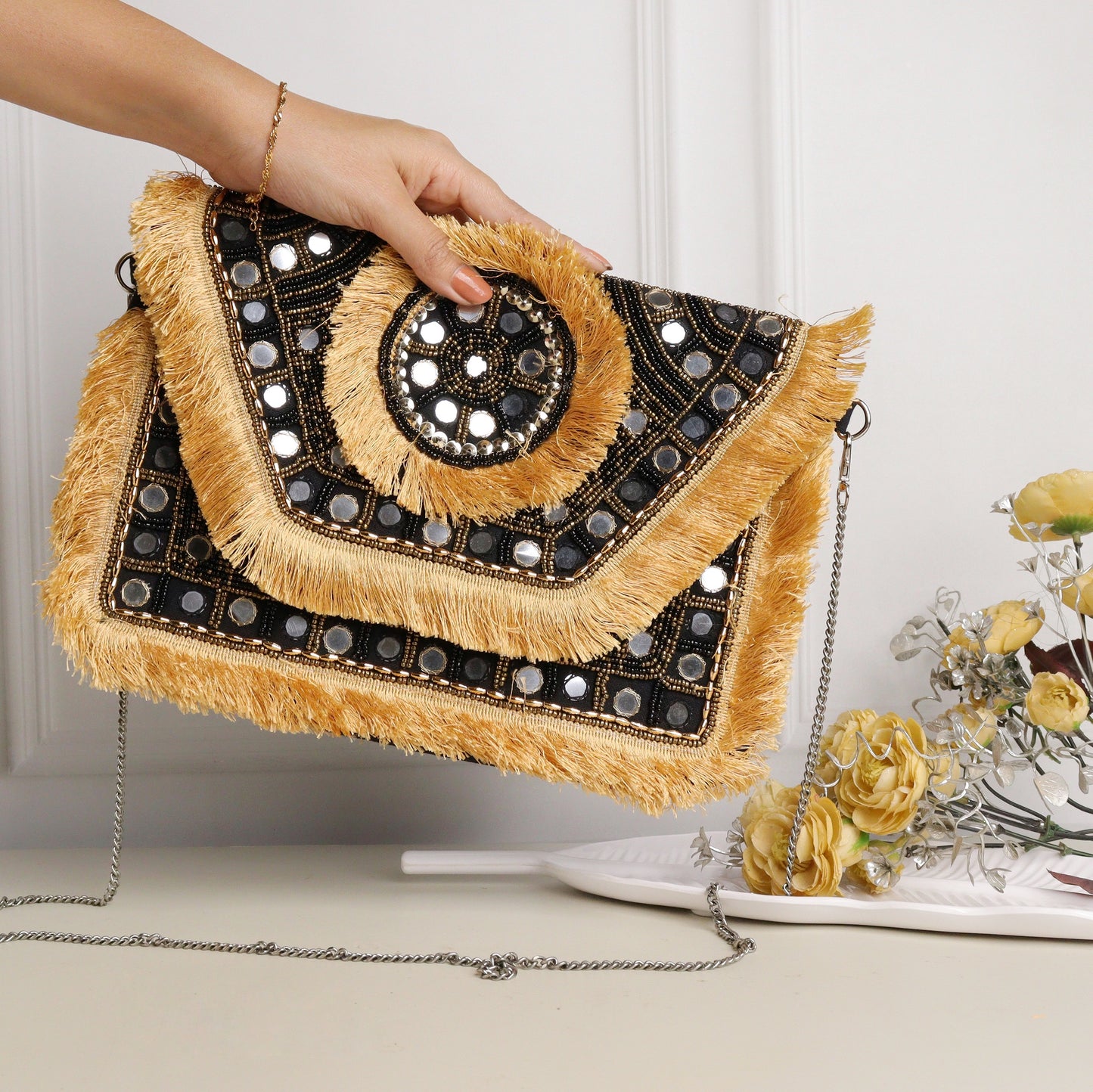Snow Gold Sling Bag
