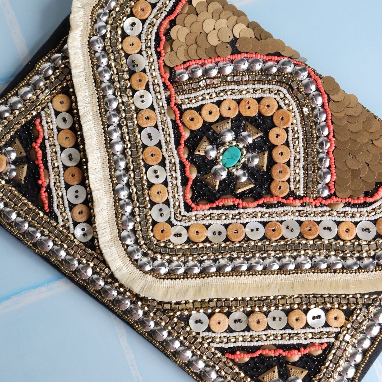 Gold Sequined Buttoned Maniac