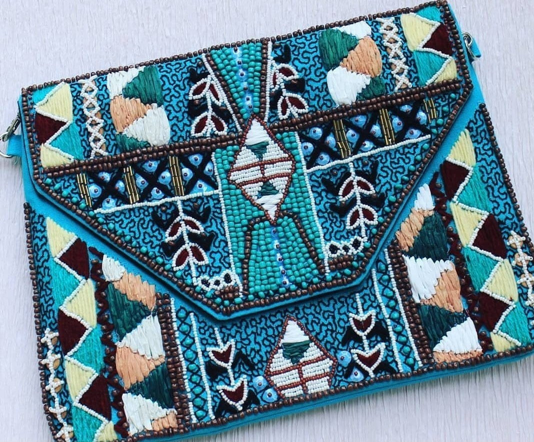 Ibiza Turquoise Bohemian Clutch Boho Bag
