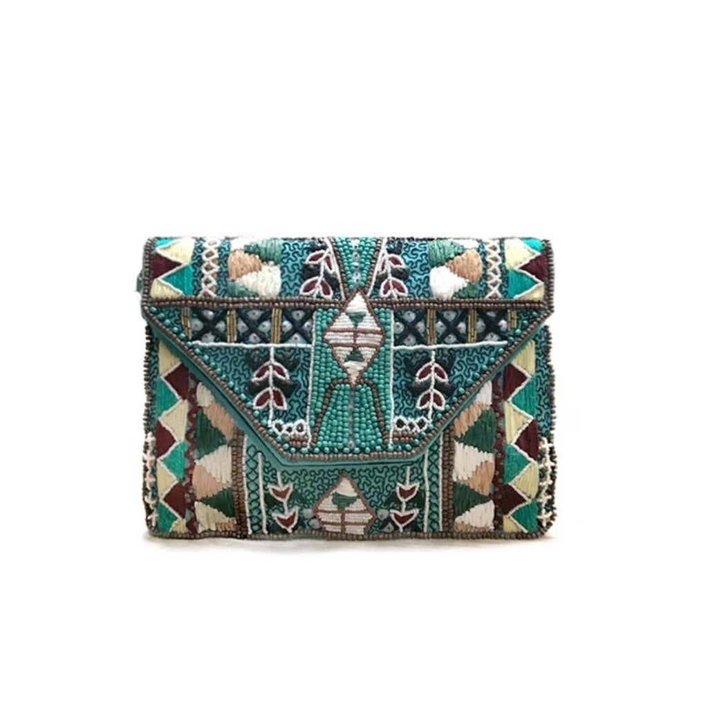 Ibiza Turquoise Bohemian Clutch Boho Bag