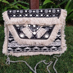 Moonshine Bohemian Black & White Jacquard Clutch