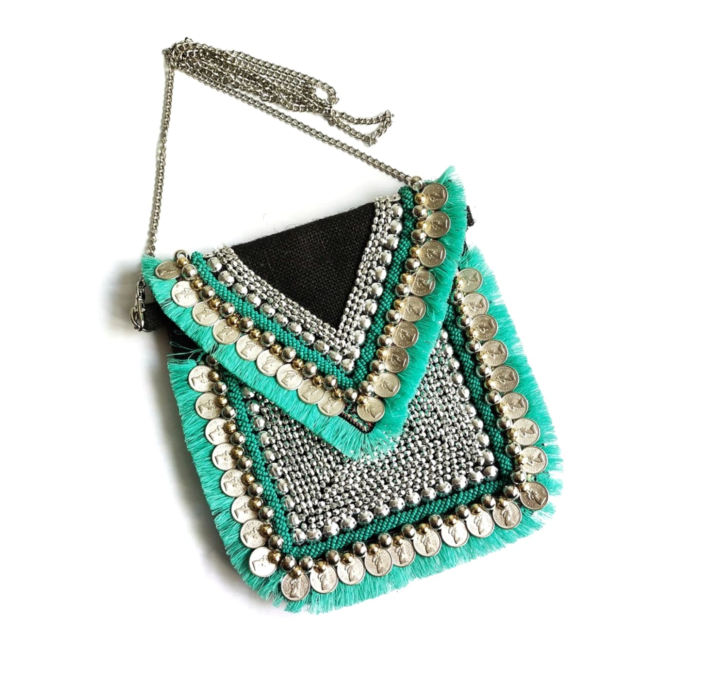 Petite Black : Turquoise Tassel