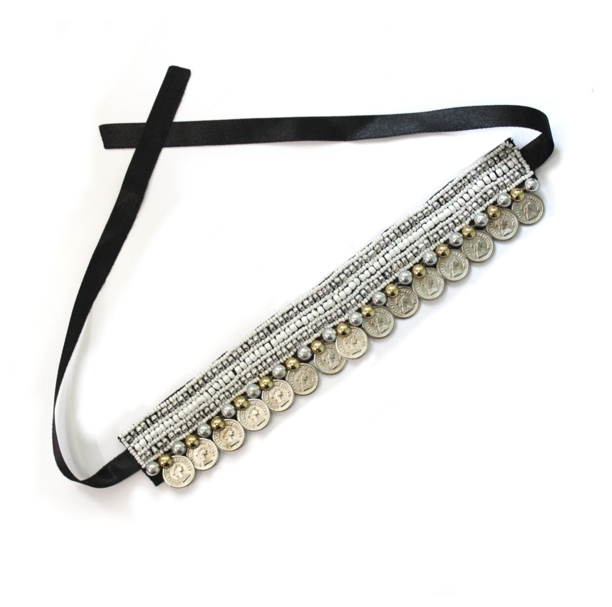 White Coin Choker