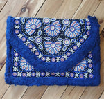 Thiva Blue beaded clutch Boho Bag