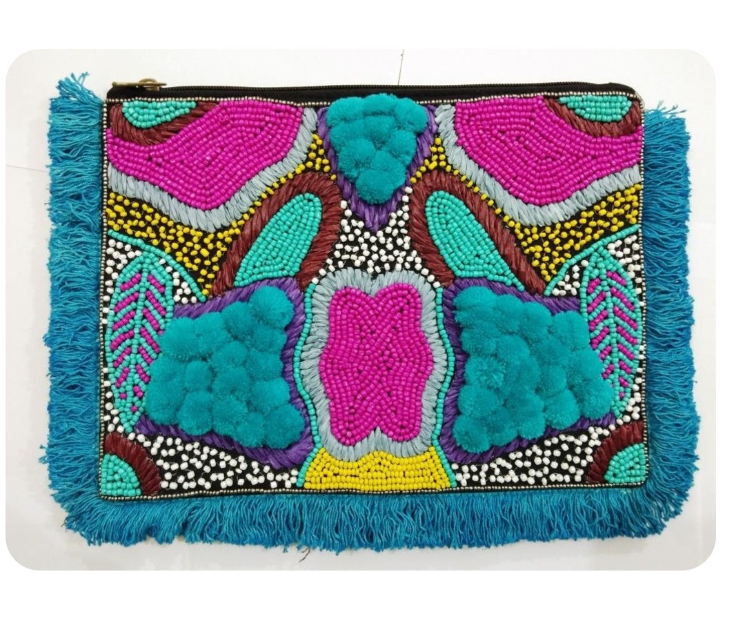 Rangeela Bag - Turquoise & Pink Bohemian Sling