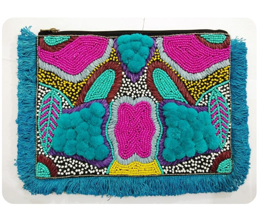 Rangeela Bag - Turquoise & Pink Bohemian Sling
