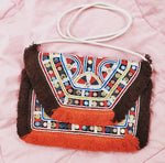 Kollam Red Chocolate Beaded Boho Bag