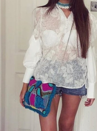 Rangeela Bag - Turquoise & Pink Bohemian Sling