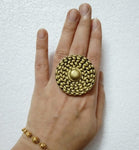 Golden Tribal Adjustable Big Ring3