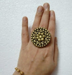 Golden Tribal Adjustable Big Ring4