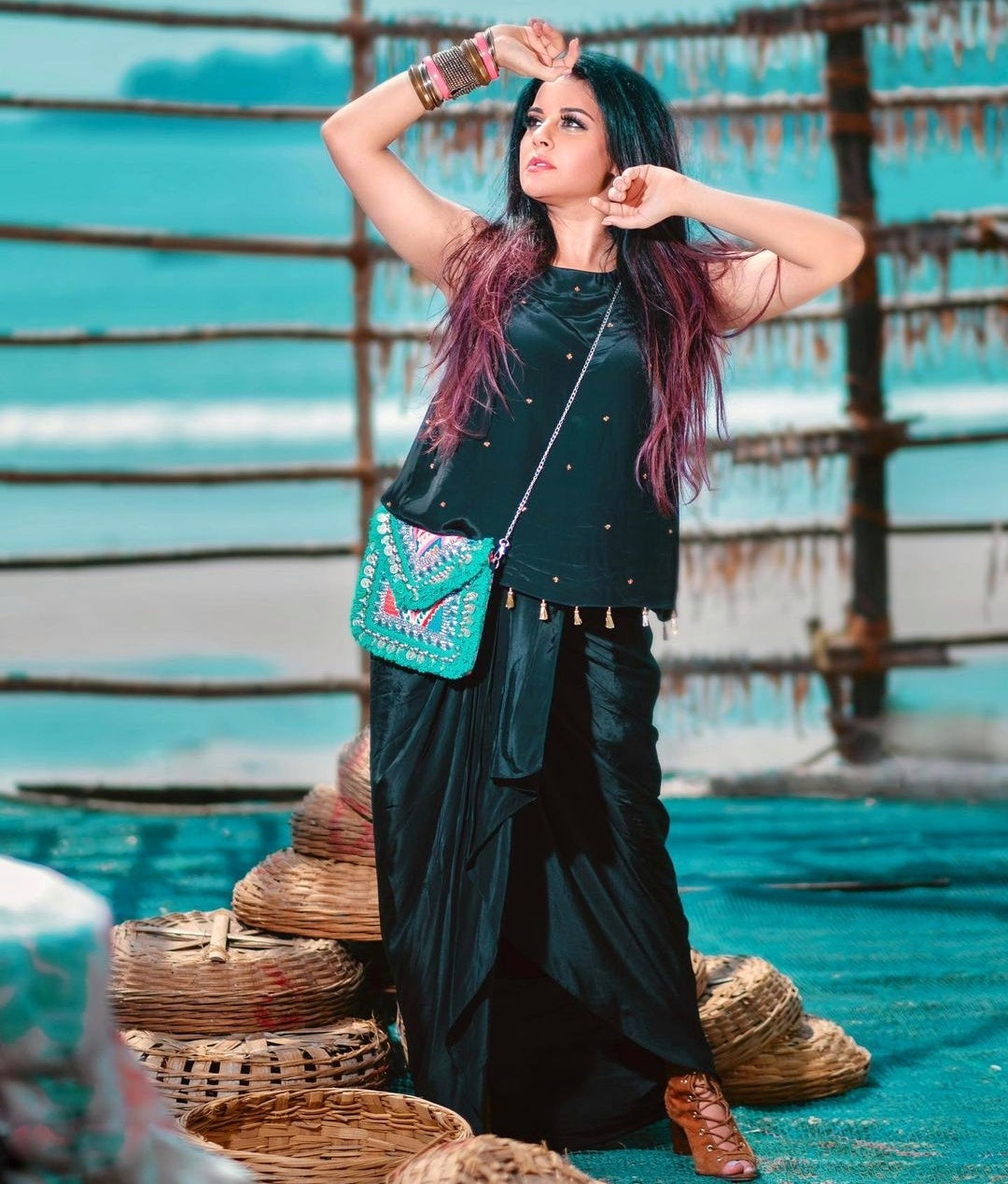 Toledo Turquoise Small Coin Clutch Boho Bag