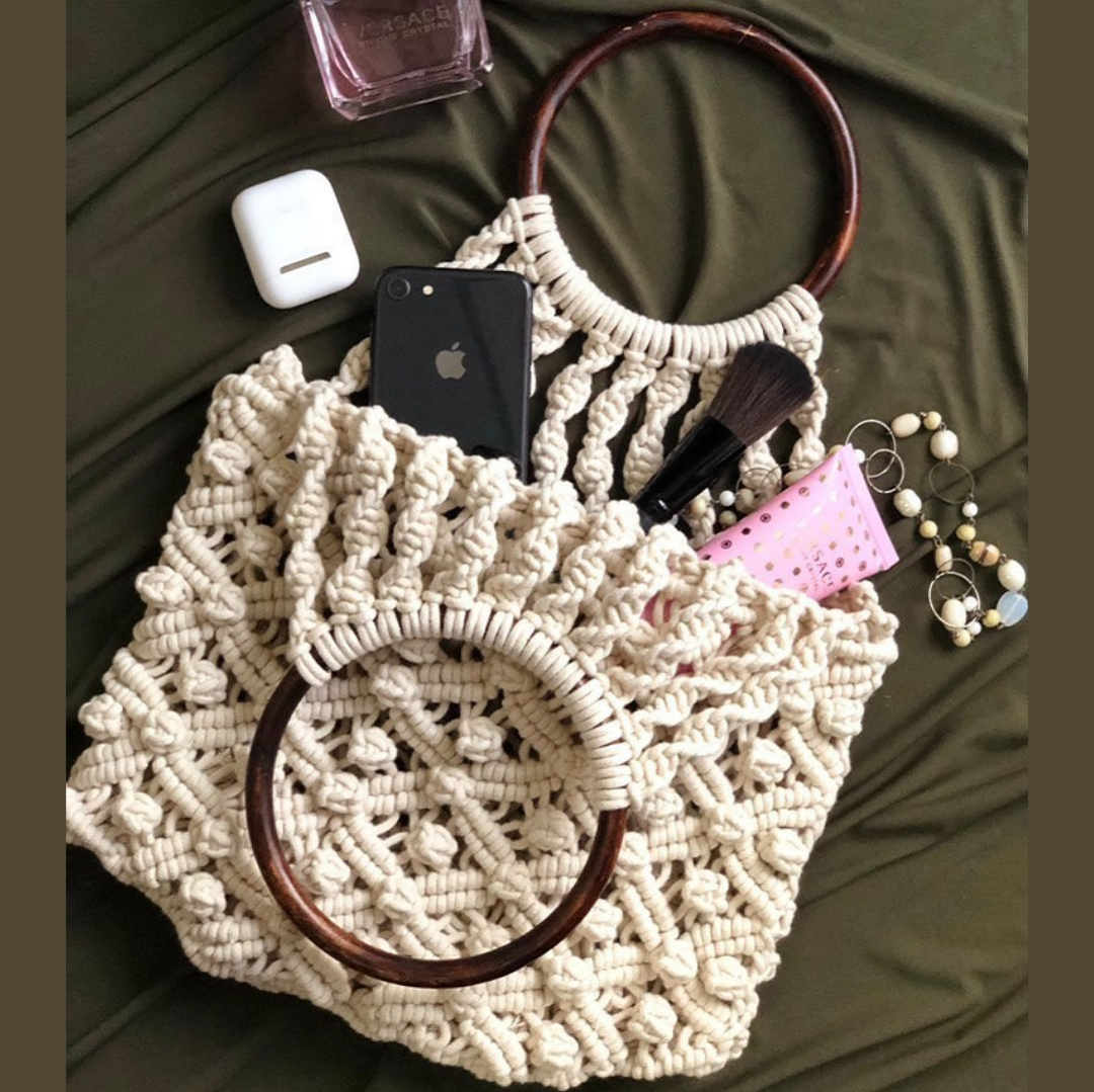 Macrame2 - Wooden Handle Bag1