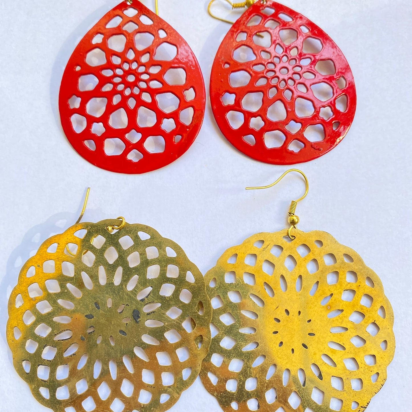 Pink & Golden Earring Set