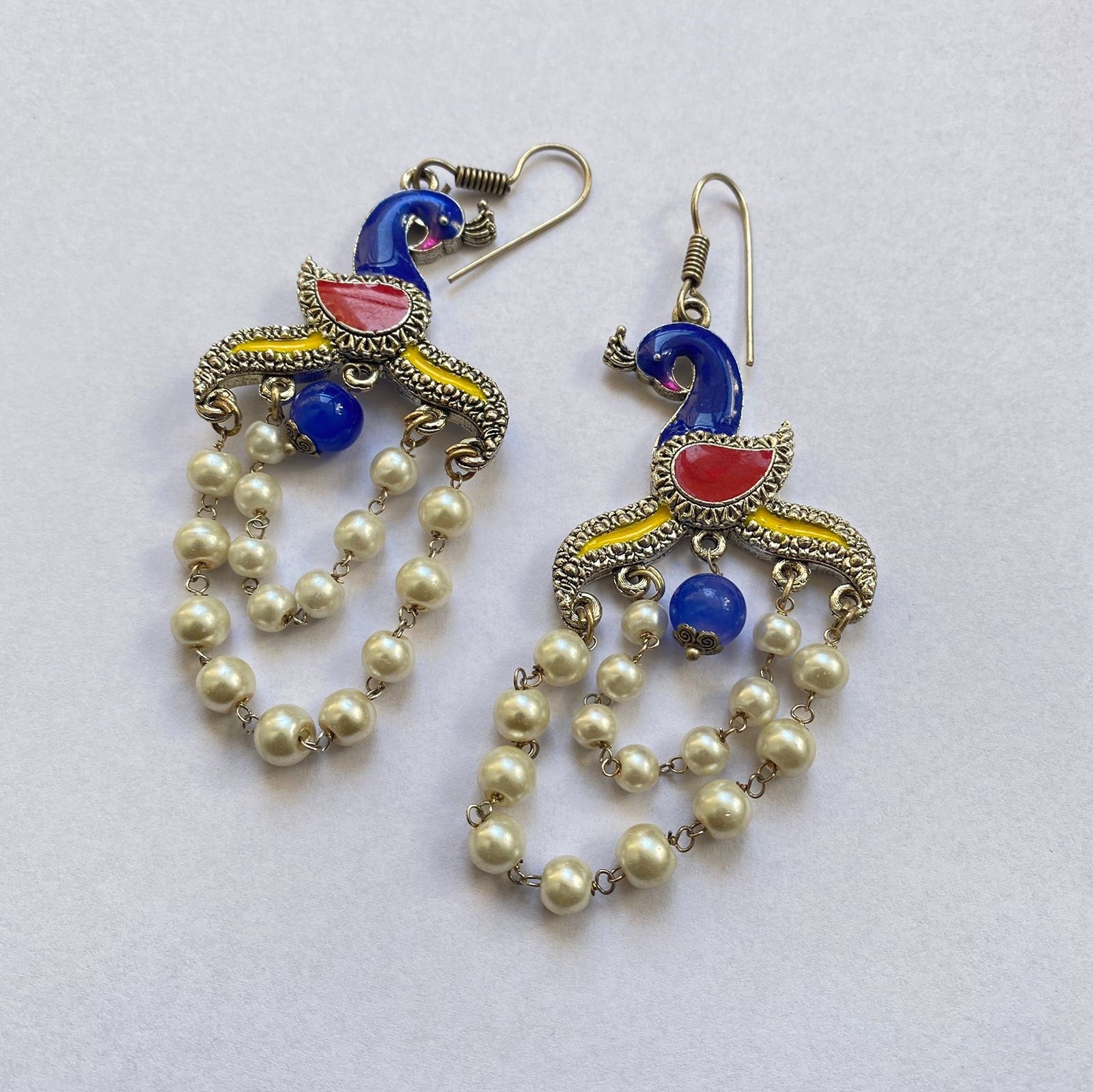 Peacock Oxidized Metallic Earring