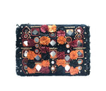 Ranchi Black Marigold Jute Clutch Boho Bag