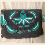 Paphos Black Jute Clutch Boho Bag