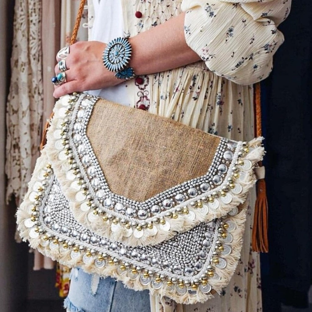 Natural Jute Bohemian Sling Bag  New Fashion Ladies Bag – Sanskriti777