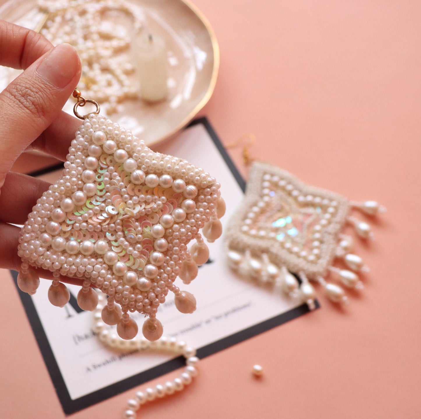 Bohemian Pearl White Earring
