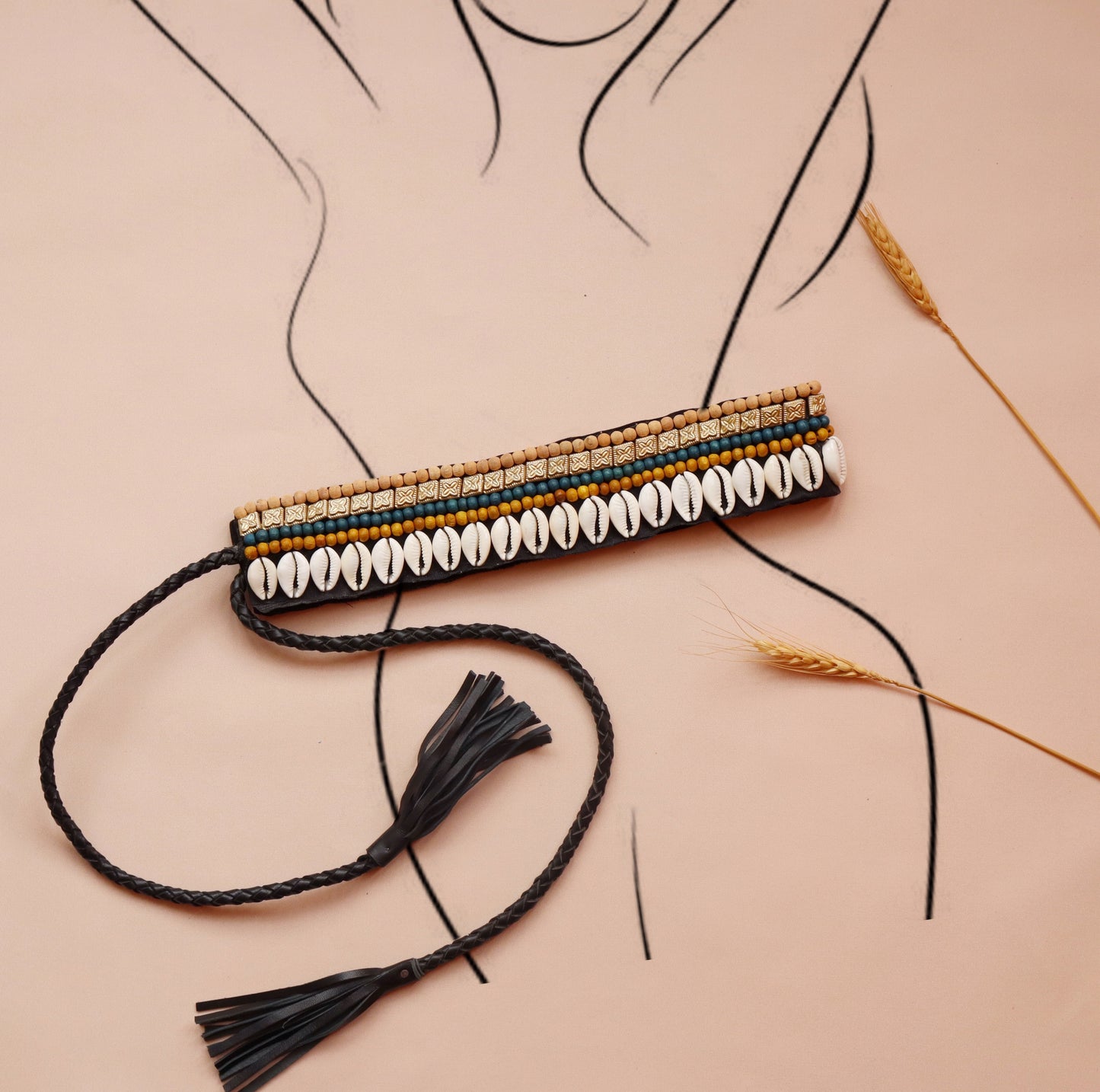 Bohemian Shell Waist Belt - Yellow