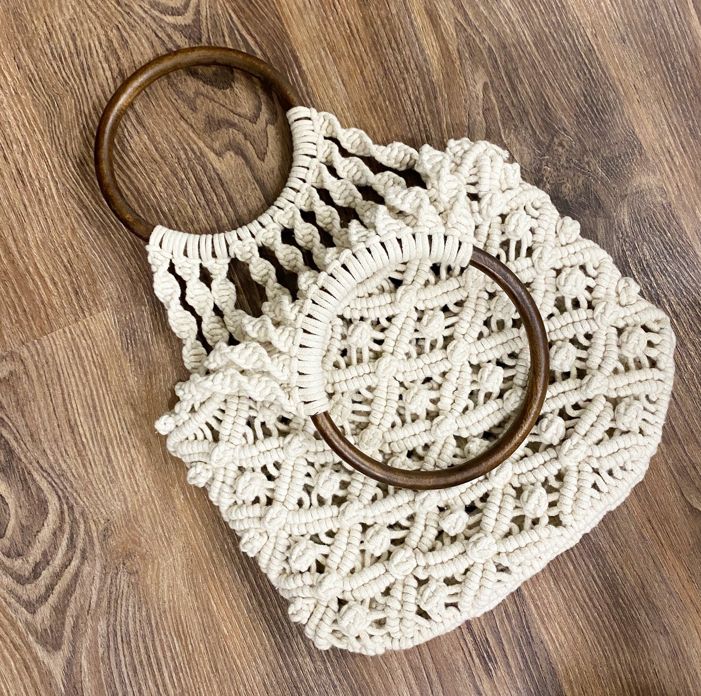 Macrame2 - Wooden Handle Bag1