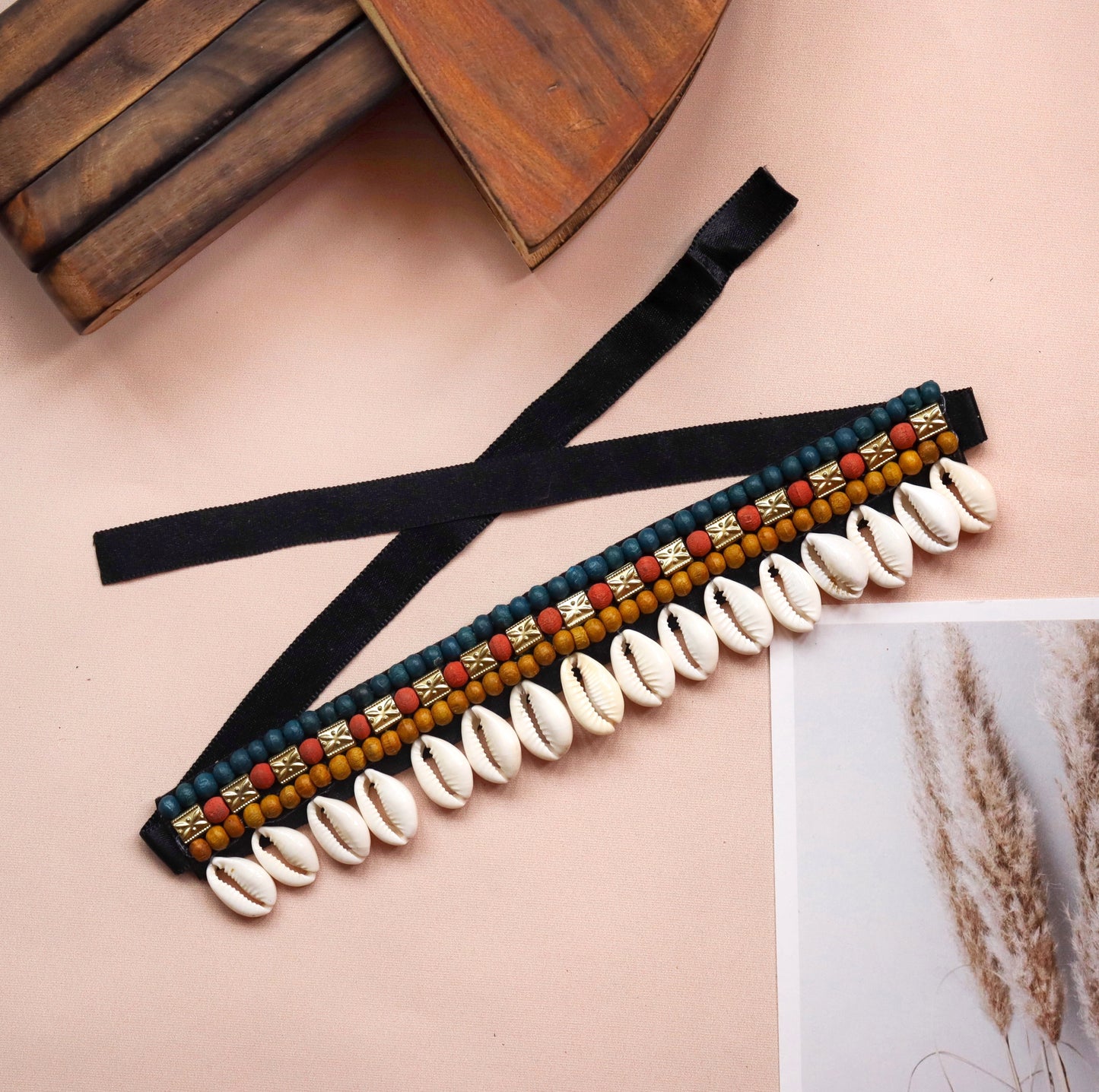 Multi Beaded Shell Choker