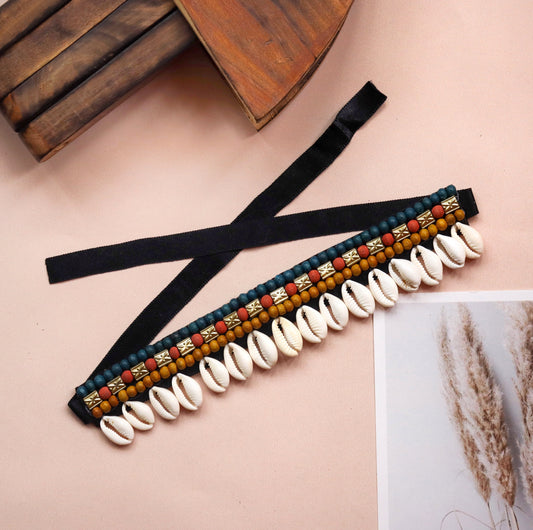 Multi Beaded Shell Choker