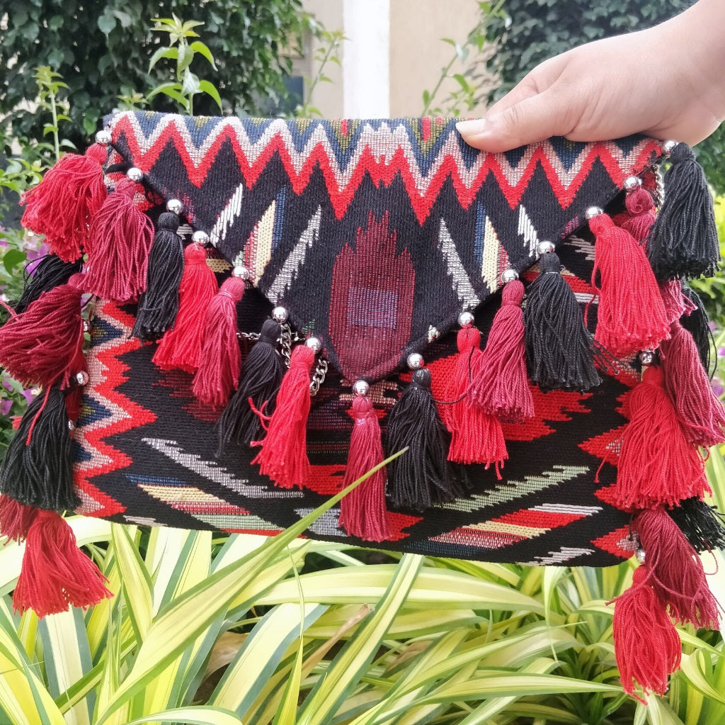 Scarlett Muticolor Bohemian Clutch Bag