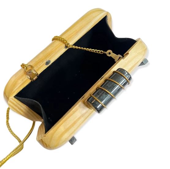 Sandy Wooden Clutch