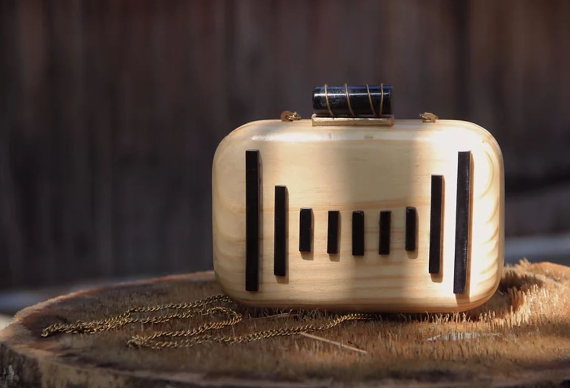 Sandy Wooden Clutch