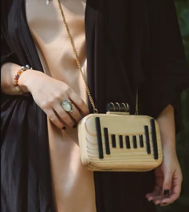 Sandy Wooden Clutch